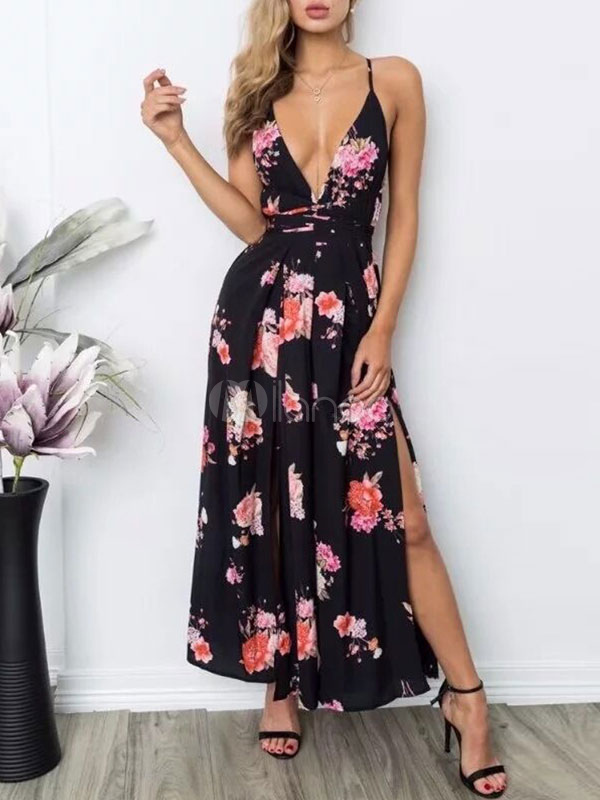 black floral summer dress