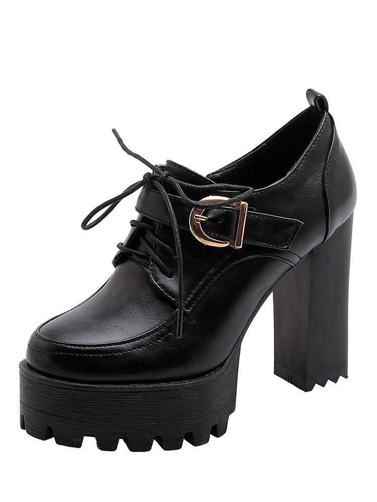 chunky heel lace up shoes