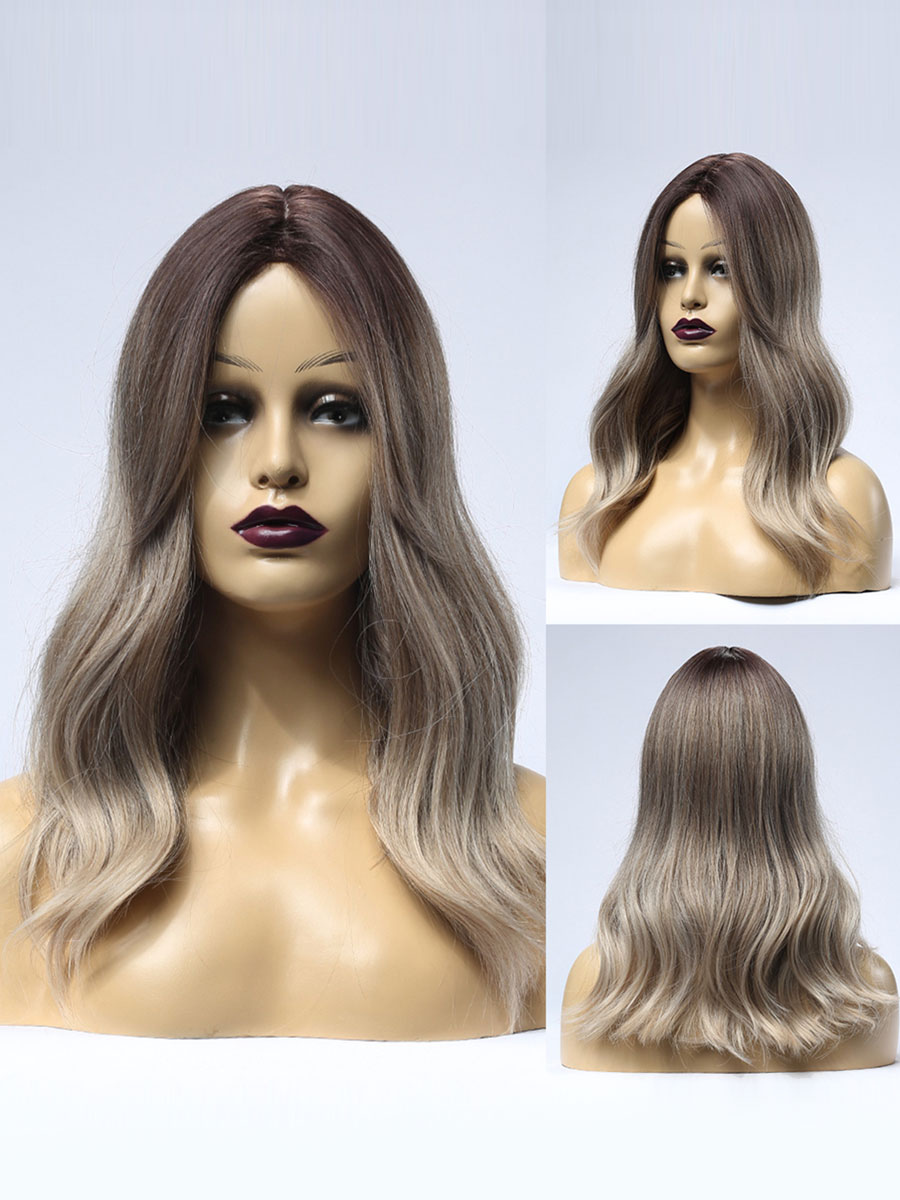 Women's Clothing Accessories | Long Wig For Woman Chocolate Centre Parting Rayon Casual Layered Long Synthetic Wigs - LR58578