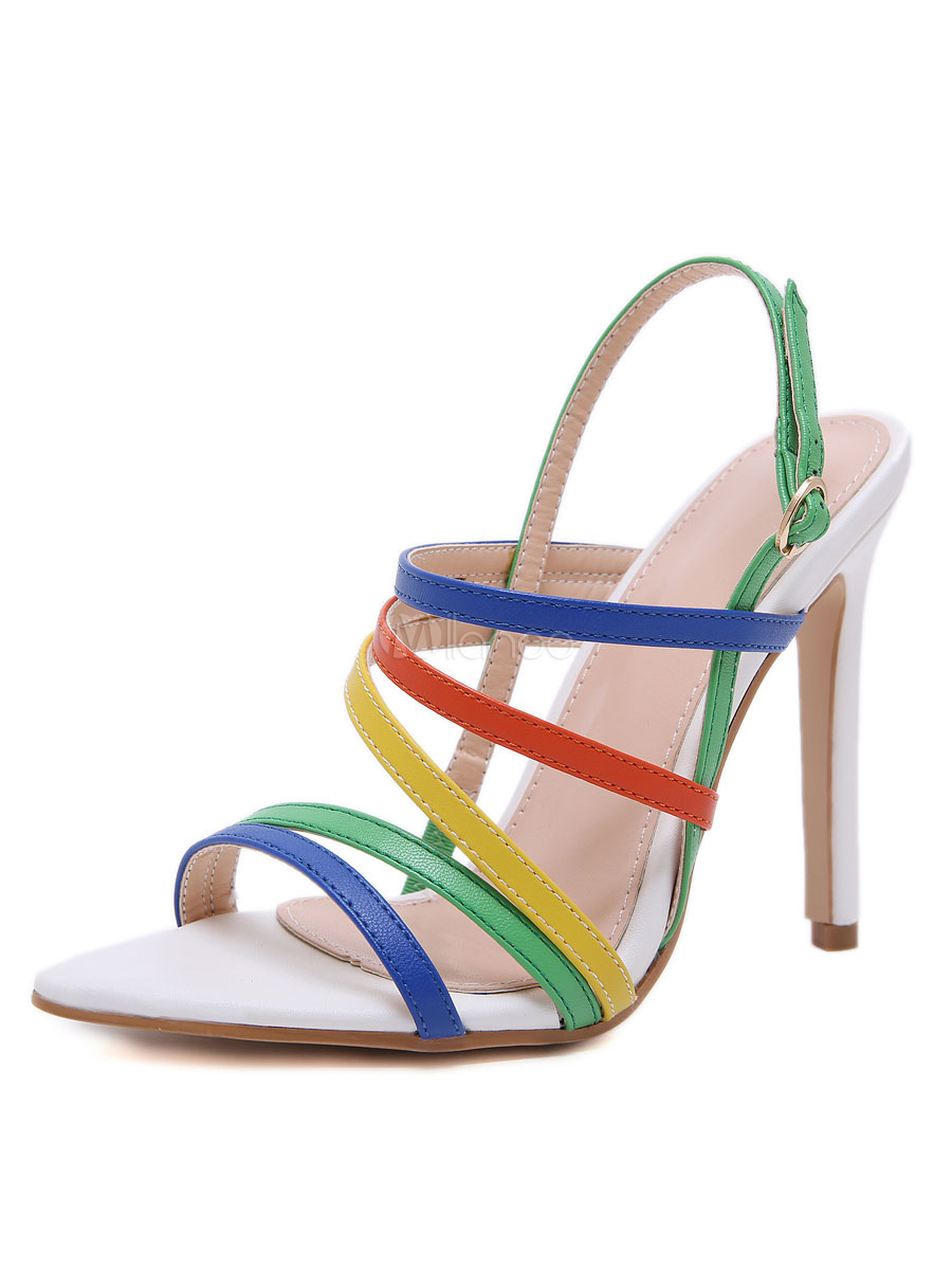 Multi-Coloured Strappy Sandals | Sandals, Cute nike shoes, Sandals heels