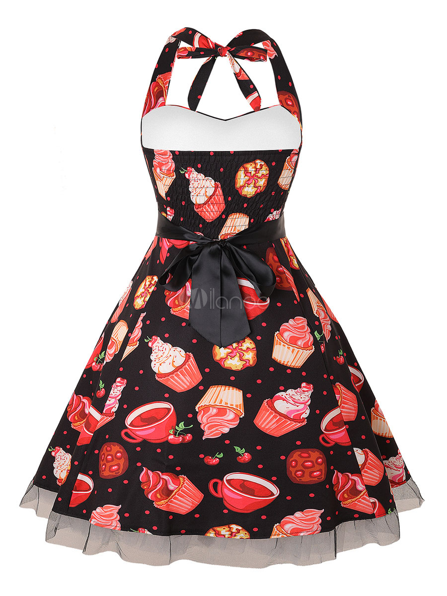 レトロワンピース スプリット ノースリーブ ロカビリー ワンピース オーガンザ 1950年代 ヴィンテージワンピース レディースワンピース 二次会 発表会 お呼ばれ レディースファッション Milanoo Jp