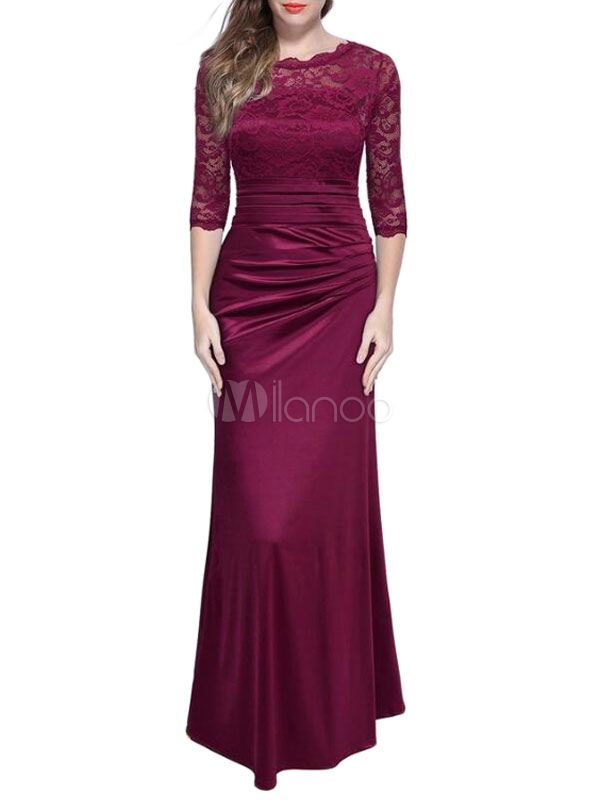 vestiti lunghi eleganti bordeaux