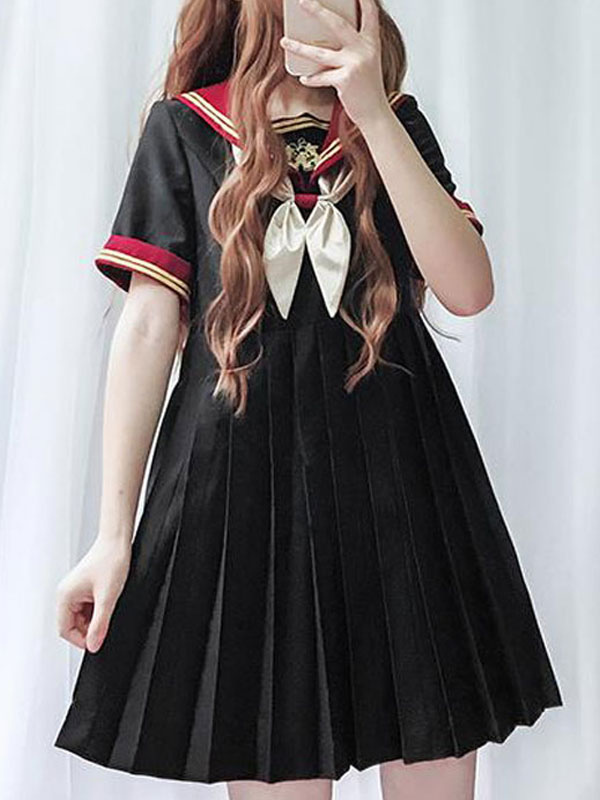 美少女戦士セーラースタイルロリータopドレスブラック刺繍弓ロリータワンピースドレス Milanoo Jp