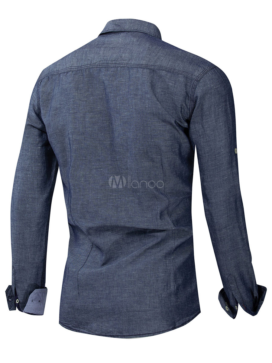 camisa jeans cinza