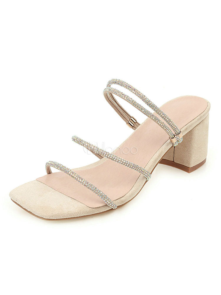 strappy mule block heel