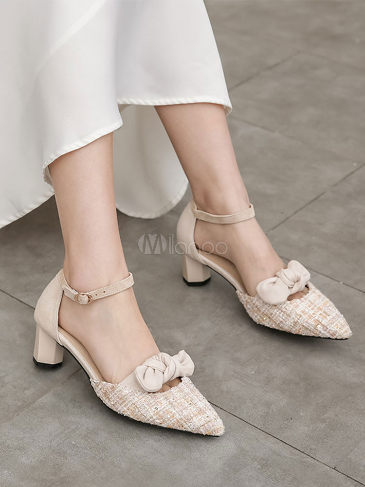 mid low block heels