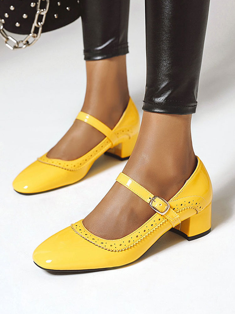 square toe mary jane heels