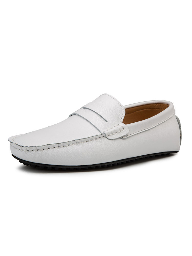 white driving loafers