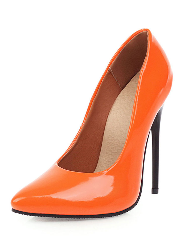 Zapatos de Mujer | Zapatos de tacón con punta de charol Zapatos de tacón alto con tacón de aguja Zapatos de talla grande sexy para mujer - KQ92774