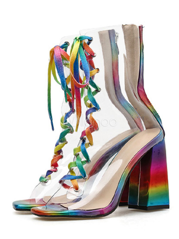 clear rainbow boots