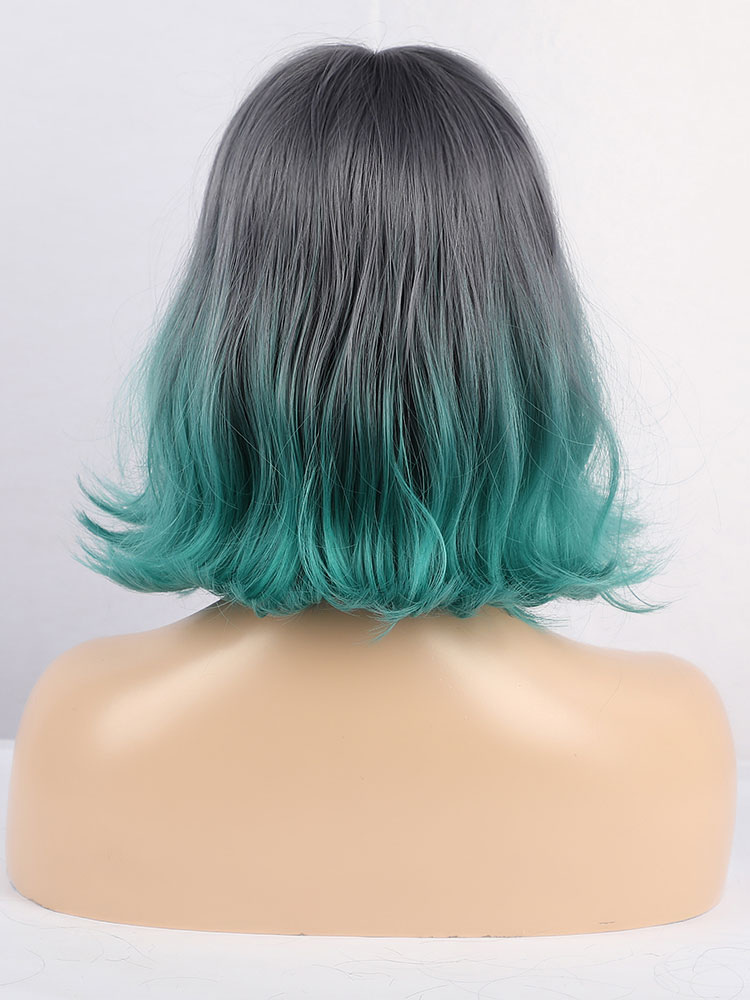 Women's Clothing Accessories | Medium Wigs Synthetic Wigs Turquoise Pixies Boycuts Rayon Short Medium Wig For Women - EK59605