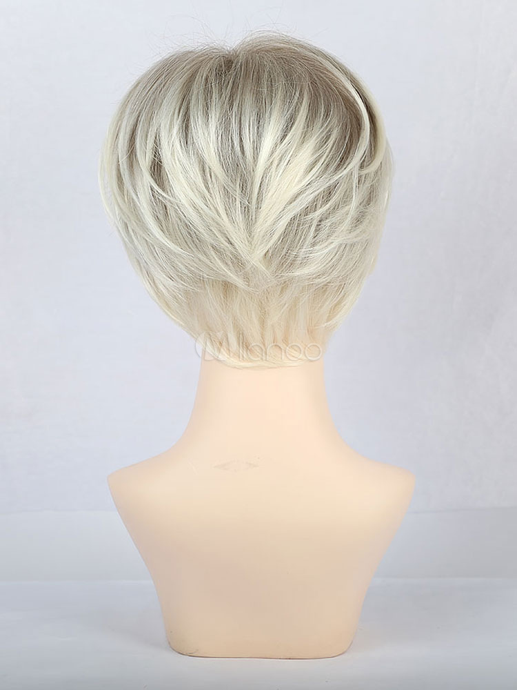 Perruque Courte Femme 'Marion 60' - Blanc - Synthétique - Taille M - Neuf Avec Étiquette