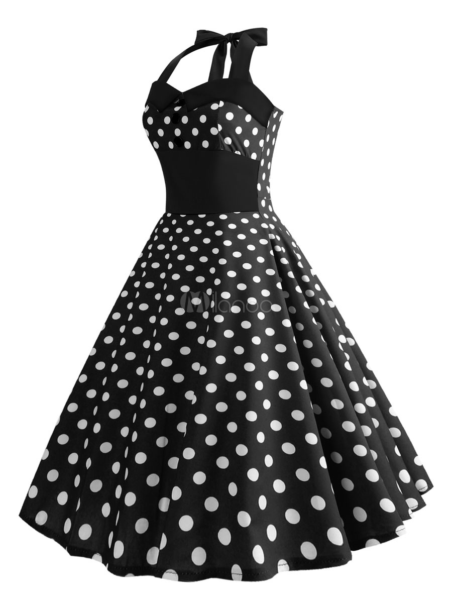 Polka Dot Vintage Dress 1950s Pin Up Rockabilly Dress - Milanoo.com