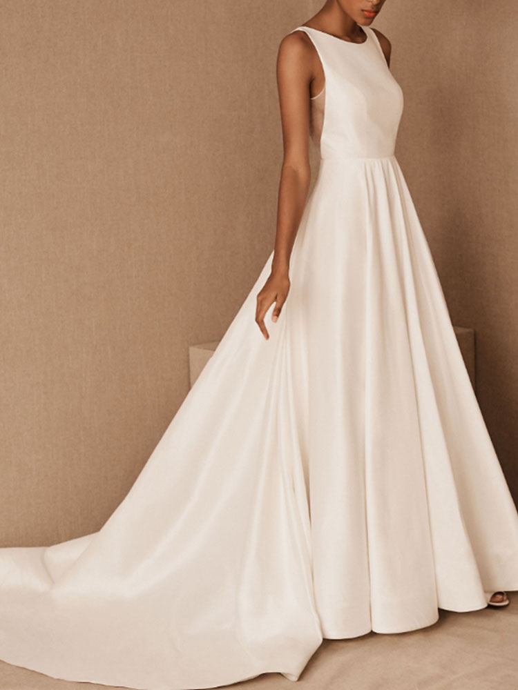 matte satin wedding dress