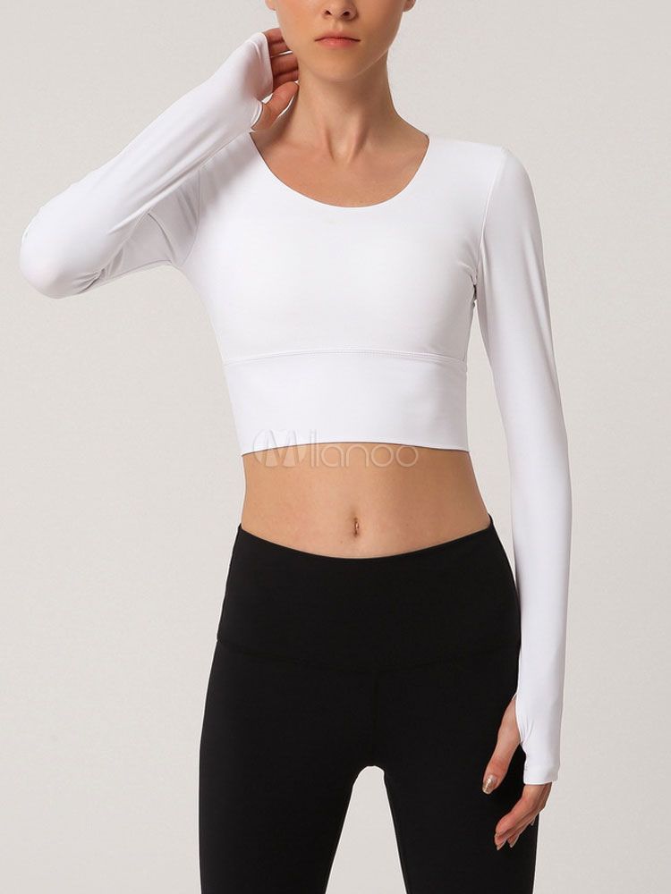 Long Sleeve Backless Workout Top
