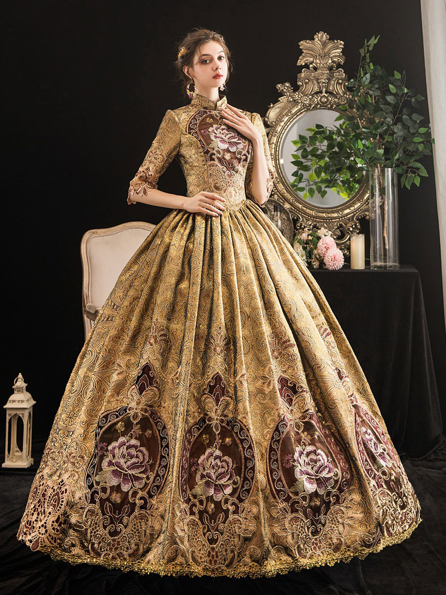 ロングドレス ヨーロッパ貴族 女性用 仮装 中世貴族風 フランス式貴族