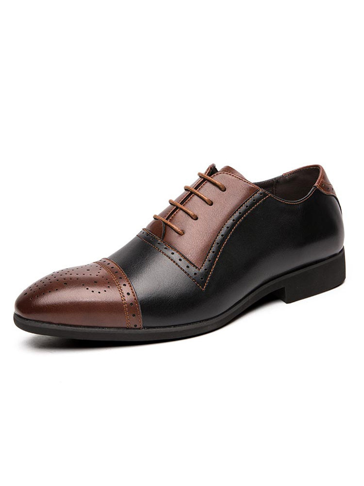 Zapatos de hombre | Zapatos de vestir para hombre Zapatos con punta moderna con cordones de cuero de Zapatos diarios - KA01121