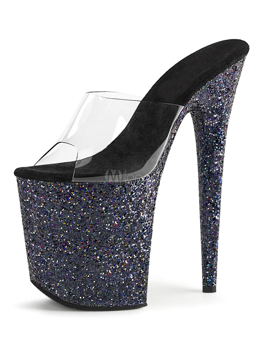 high platform sandals black