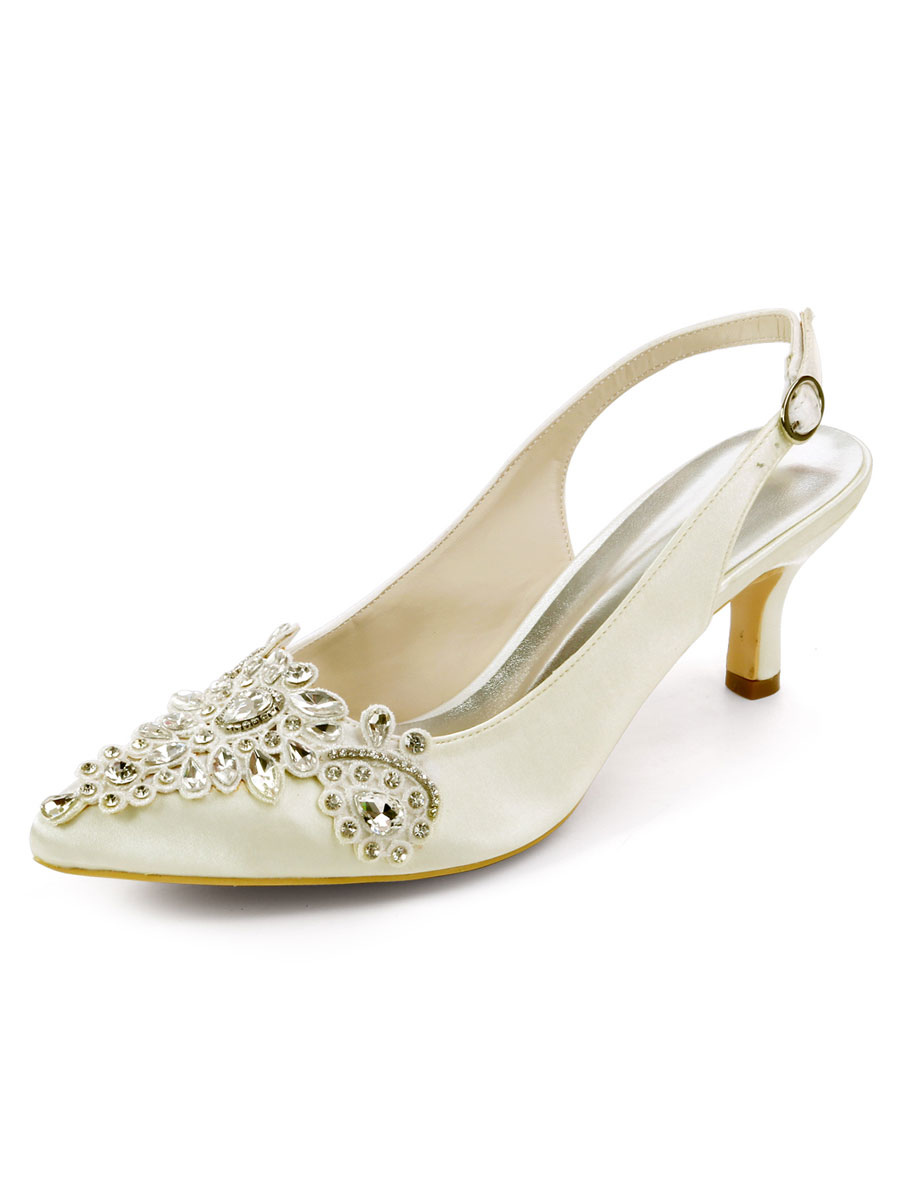 Zapatos de Fiesta | Zapatos de boda Zapatos de tacón de diamantes de imitación de punta estrecha en azul profundo Zapatos de tacón de gatito - CV79013