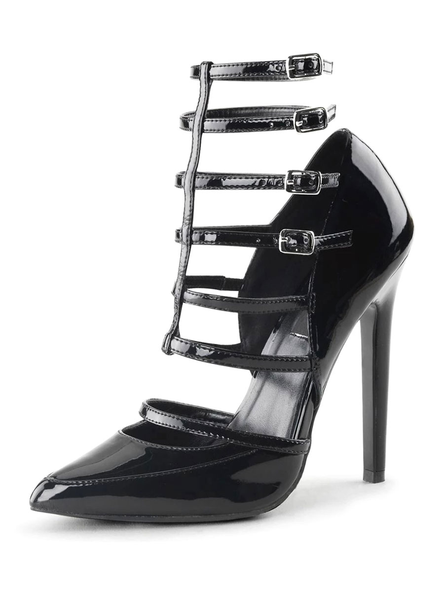 Women's High Heels Pointed Toe Stiletto Heel Sequins Sexy Vintage Black ...