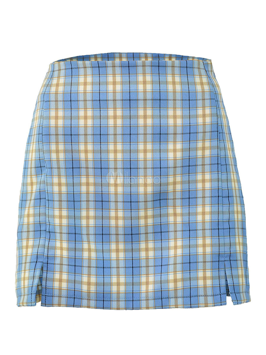 Gonna scozzese da donna Gonna aderente da donna a doppia fessura -  Milanoo.com