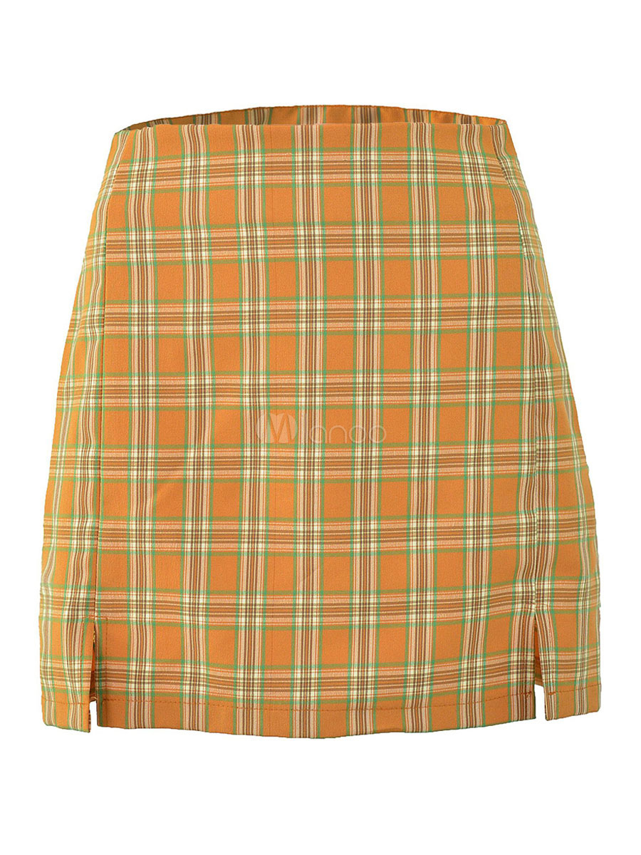 Gonna scozzese da donna Gonna aderente da donna a doppia fessura -  Milanoo.com