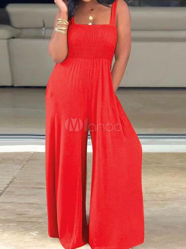 wide leg jumpsuit with pockets