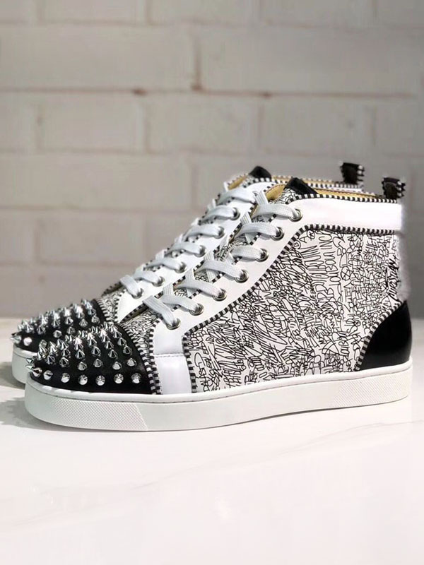 Mens Black and Silver High topProm Party Sneakers Shoes Spike Shoes ...