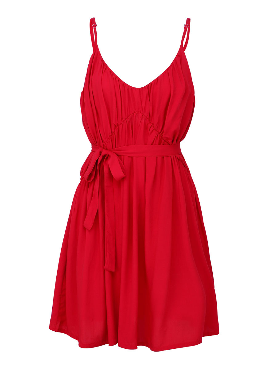 Summer Dresses V Neck Backless Cami Dress - Milanoo.com