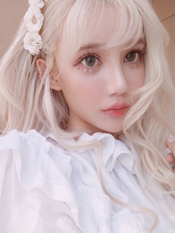 Costumes Lolita | Sweet Lolita Wig Long Tousled Hair Wigs With Bangs - CE42081