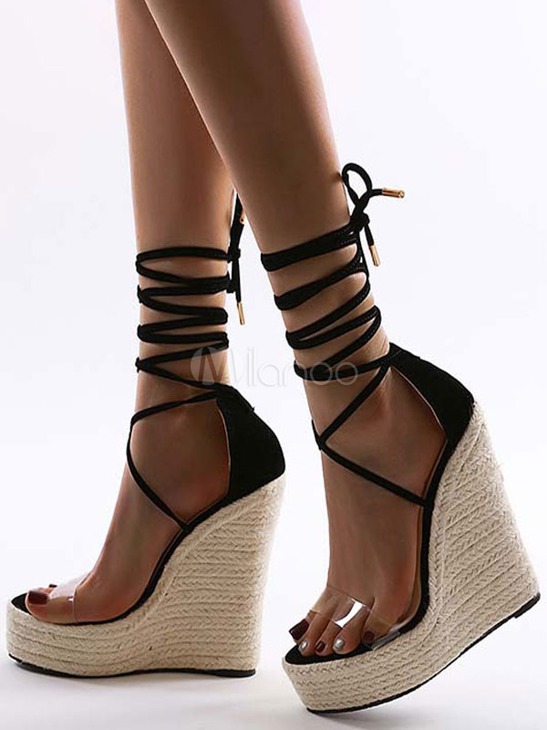 Details about   Spring Summer New Chic Womens Open Toe Wedge Heels Hollow Mesh Mid-Calf Boots oc 