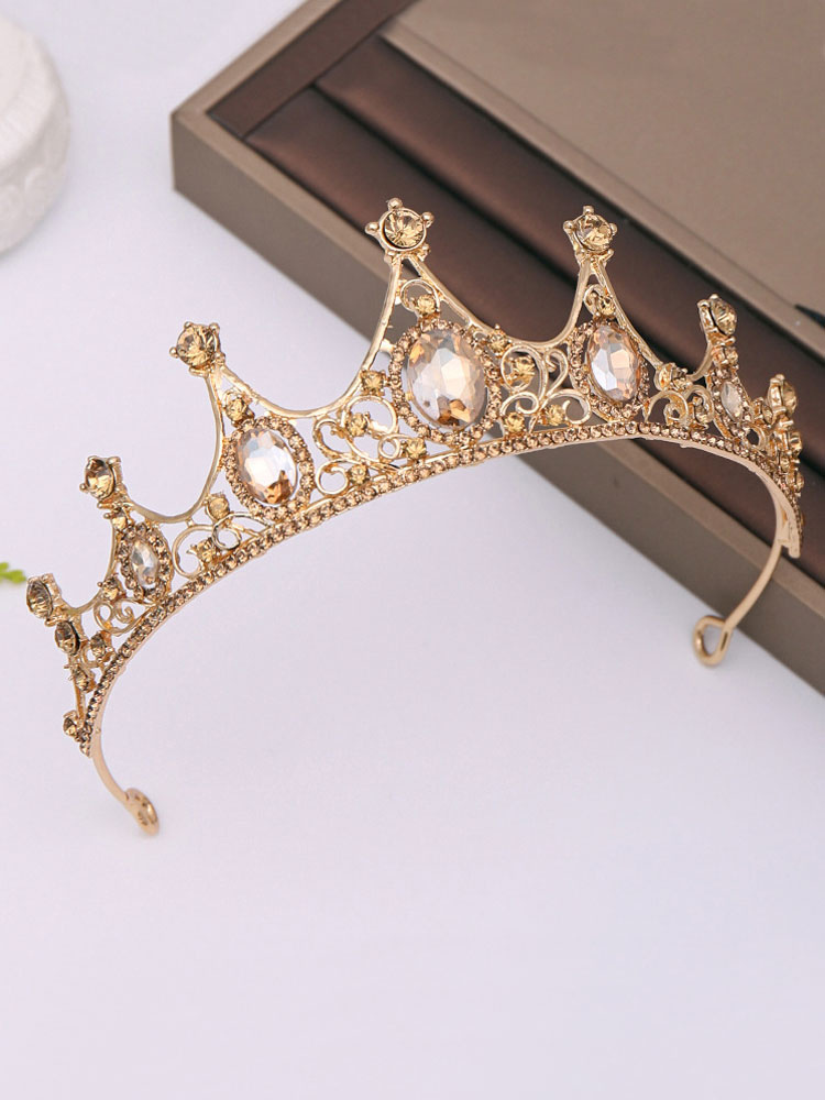 Accessori Capelli Sposa - Set 5 Tornanti Con Strass Colore Oro Beige