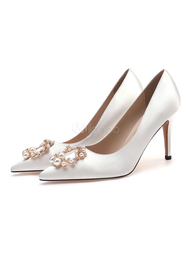 evening shoes with pearls