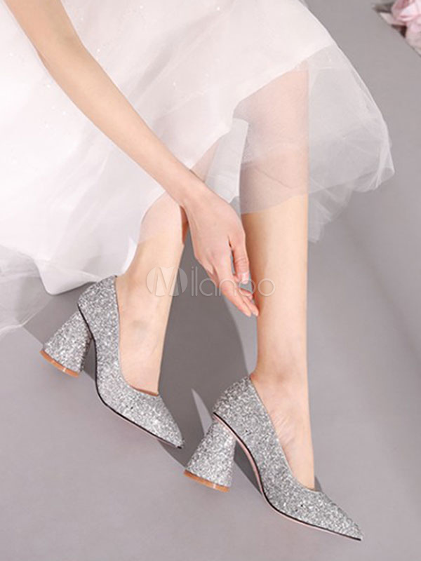 silver grey evening shoes