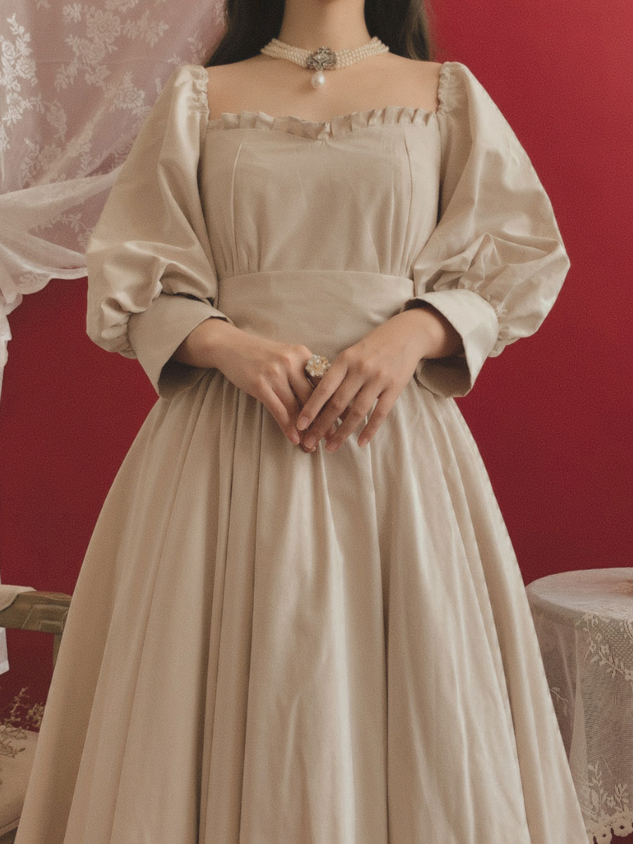 古典的なロリータOPドレスパフ袖ロリータヴィンテージワンピーススイングドレス