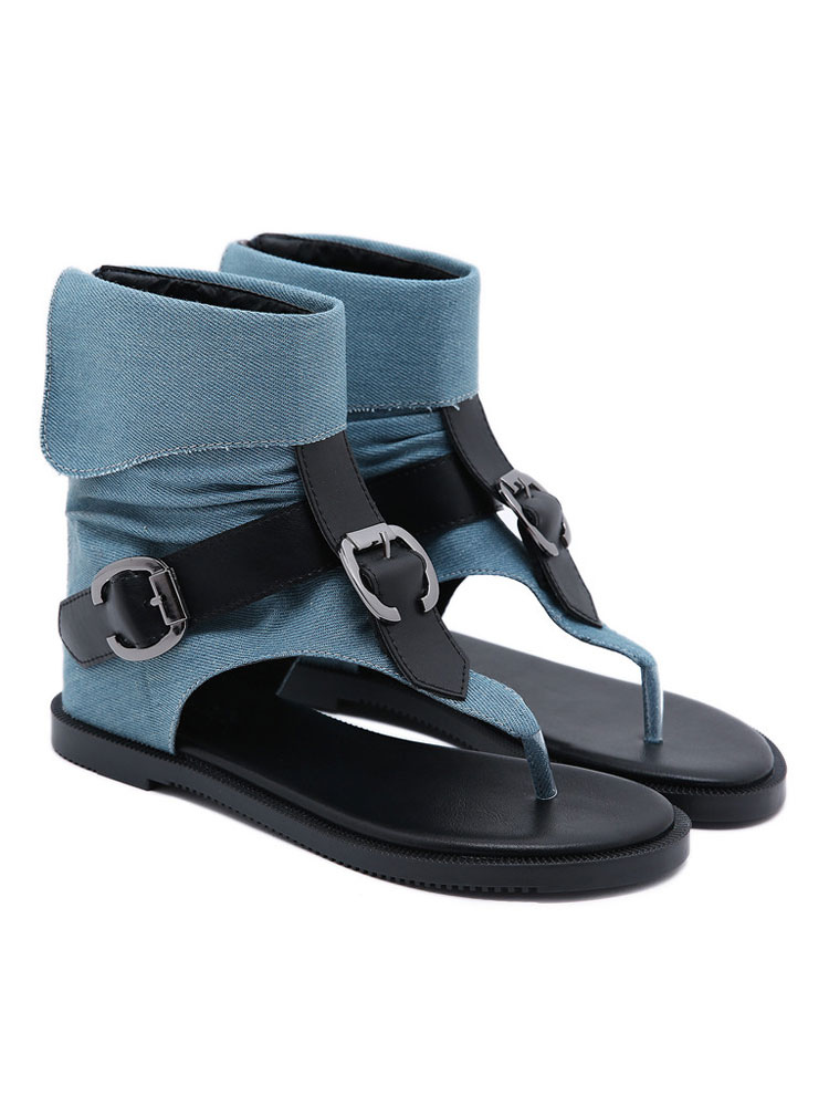 blue gladiator sandals