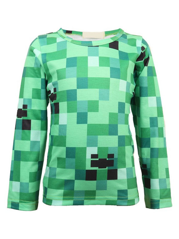 Minecraft Pyjama Gar/çons avec T-Shirt Creeper V/êtements De Nuit pour Enfants Ensemble Pyjama Manches Longues Et Leggings Id/ée Cadeau Gar/çon