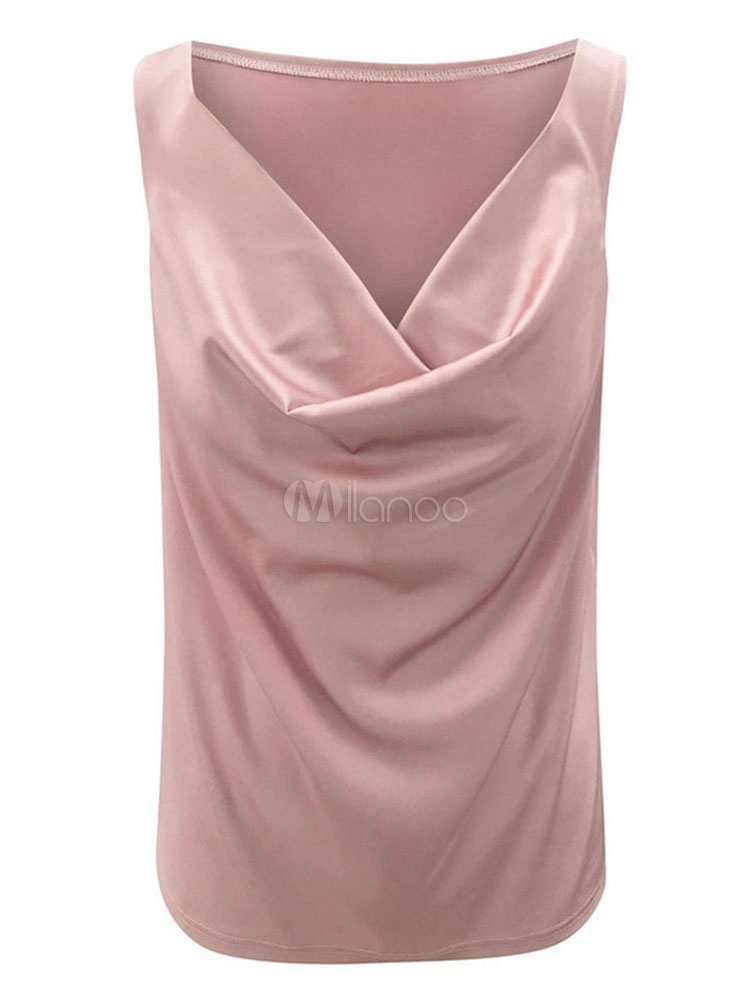 Top Crop Femme Wetlook Effet Cuir - Débardeur Sans Manches Push-Up - Col Montant Zip Devant - Pour Soirée, Club, Tenue Sensuelle