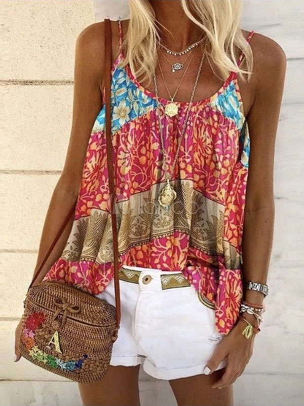 Майка без рукавов с принтом Boho Cami - Milanoo.com/ru