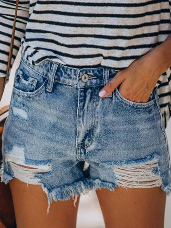 Women's Clothing Women's Bottoms | Ripped Denim Shorts Woman Distressed Jean Shorts - SY74825