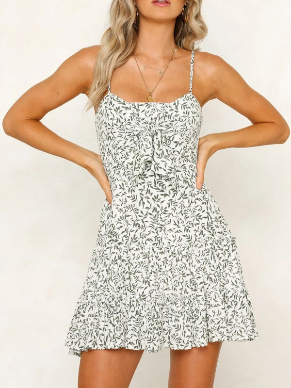 Moda Mujer Vestidos | Vestido de verano Vestido de playa de algodón con estampado floral Ditsy - PN54885