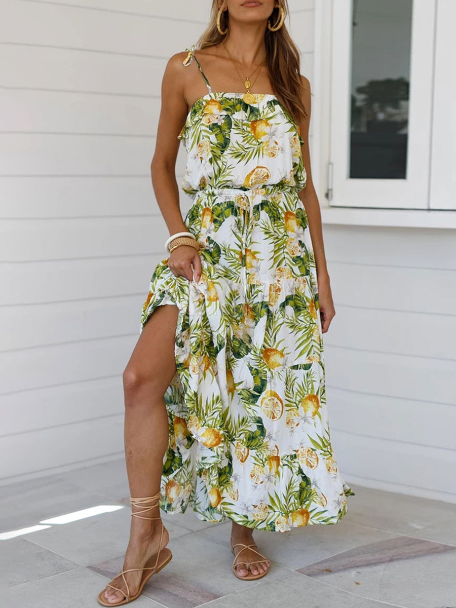 Damen Off Shoulder Kleid - Ärmellos Mit Rücken Cut Out