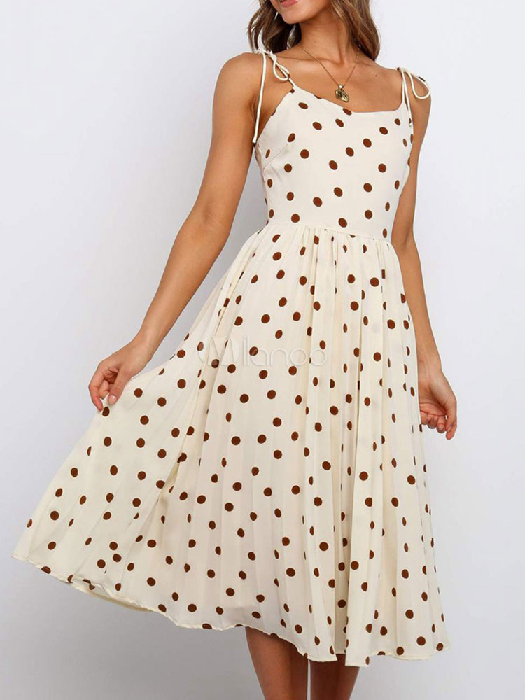 white polka dot summer dress