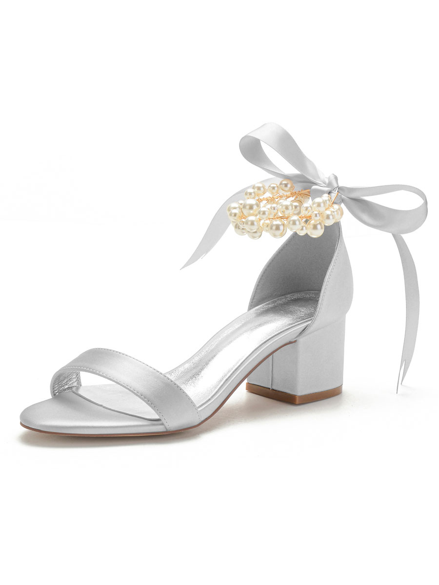 ivory wedding shoes chunky heel