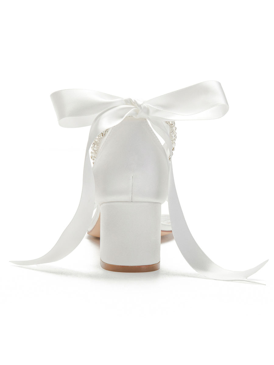 ivory chunky heel wedding shoes