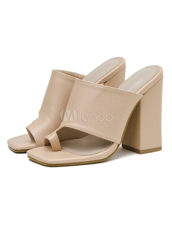 Allegra K Sandales à talon bloc à double sangle pour femme