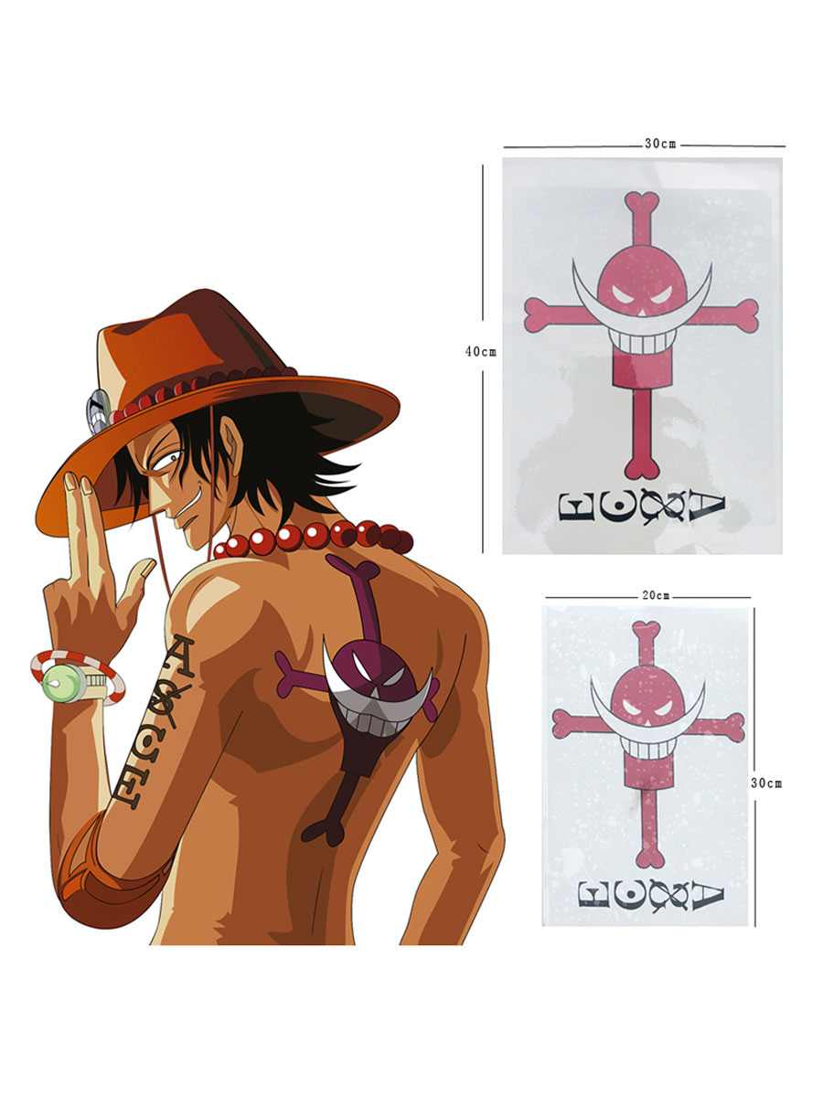 One Piece Portgas D Ace Arm And Back Tattoos Anime Cosplay Accessories Milanoo Com