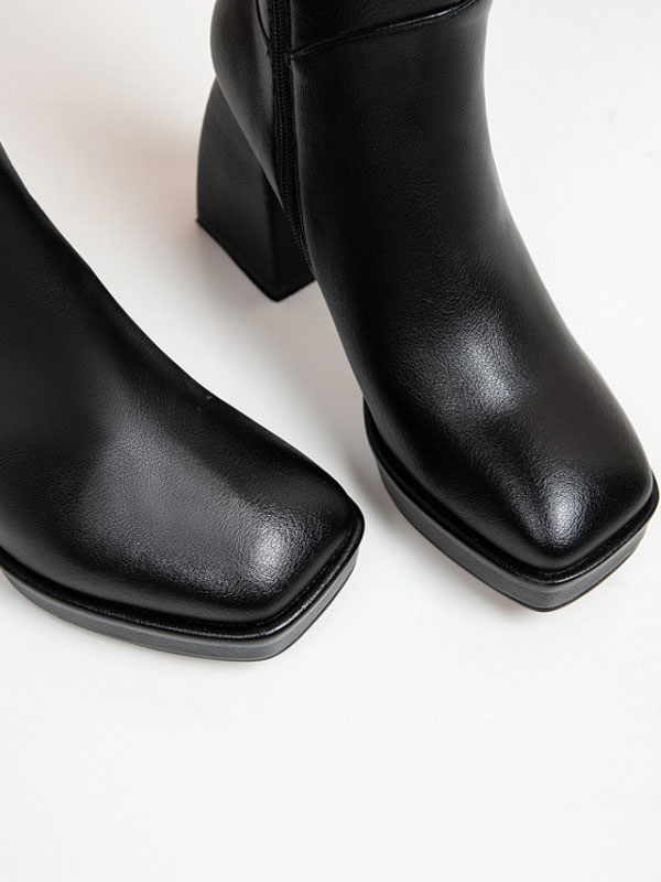 Stivali Slim Con Tacco A Blocco, Marrone | MAX&Co - Foto 4