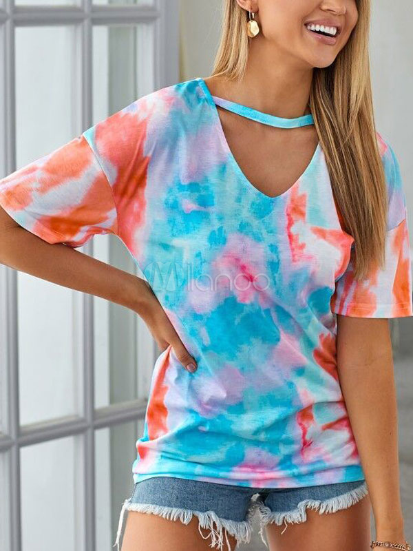 light blue tie dye t shirt