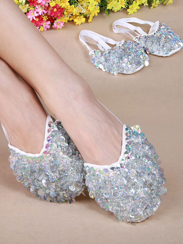 Chaussons de danse du ventre chaussures Bling Bling chaussures de danse en argent pour adulte